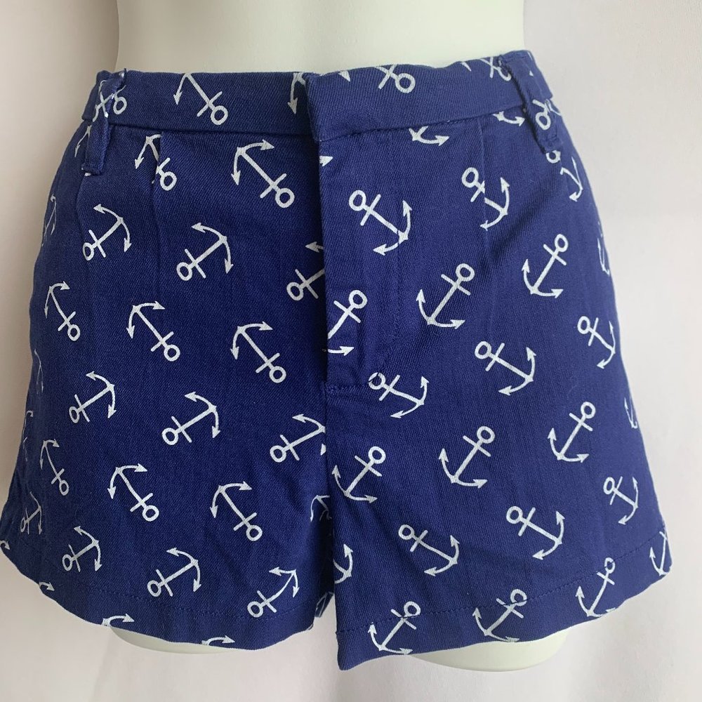 Harper shorts size 27 blue with white anchors